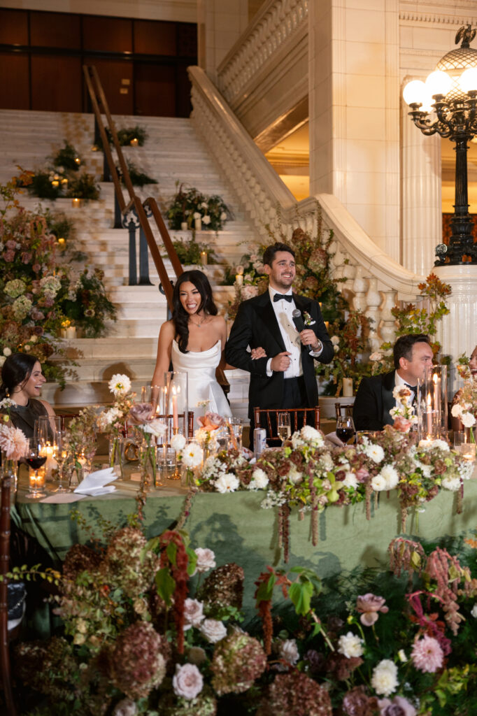 Bride and Groom toast thank you at The Exchange in Chicago 